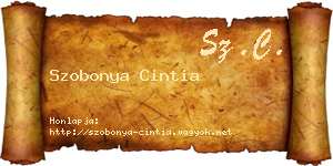 Szobonya Cintia névjegykártya
